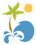 Palm Tree Beach Sticker