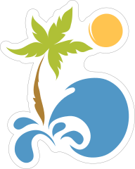 Palm Tree Beach Sticker