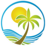 Palm Tree Circle Logo Sticker