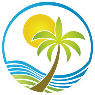 Palm Tree Circle Logo Sticker