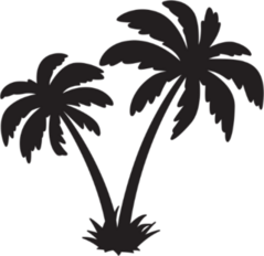 Palm Tree Coconut Vector Icon Sticker