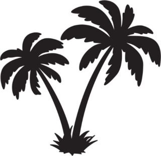 Palm Tree Coconut Vector Icon Sticker