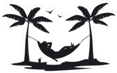 Palm Tree Hammock Silhouette Sticker