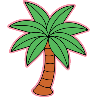 Palm Tree Kawaii Sticker