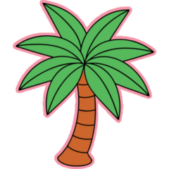 Palm Tree Kawaii Sticker