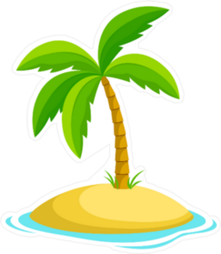 Palm Tree On A Small Island Sticker