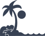 Palm Tree On An Island With Sun Sticker