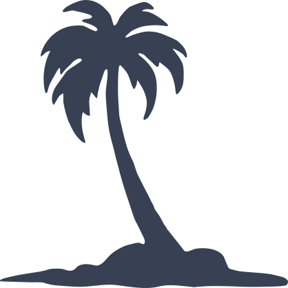 Palm Tree On Beach Sticker