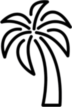 Palm Tree Outline Icon Sticker