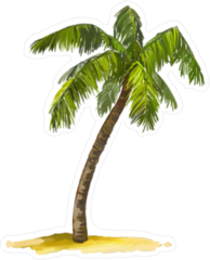 Palm Tree Single Watercolor Sticker