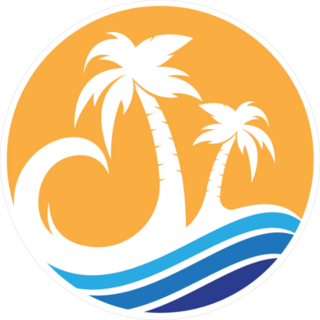Palm Tree Summer Circle Sticker