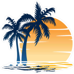 Palm Tree Sunset Sticker
