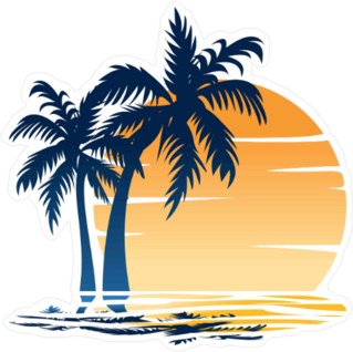 Palm Tree Sunset Sticker