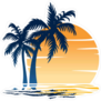 Palm Tree Sunset Sticker