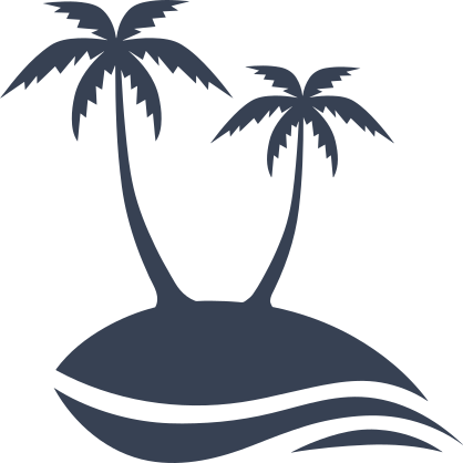 Palm Trees Beach Scene Sticker