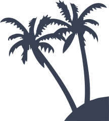 Palm Trees Off The Side Of An Island Sticker