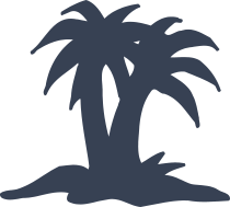 Palm Trees On Island Blowing In Wind Sticker