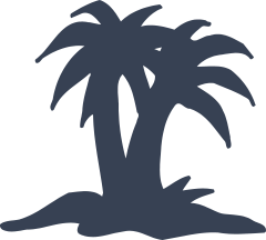 Palm Trees On Island Blowing In Wind Sticker