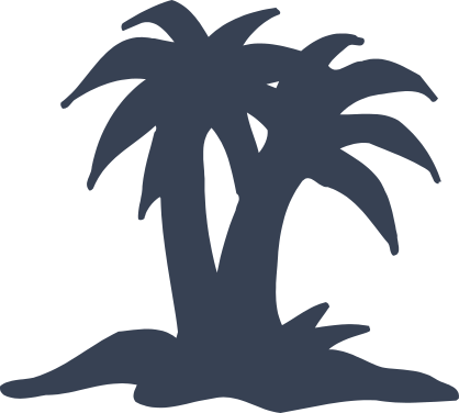 Palm Trees On Island Blowing In Wind Sticker