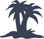 Palm Trees On Island Blowing In Wind Sticker
