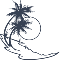 Palm Trees On Island Scene Sticker