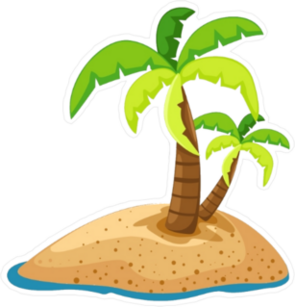 Palm Trees on Small Island Sticker