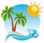 Palm Trees on Tropical Island Sticker
