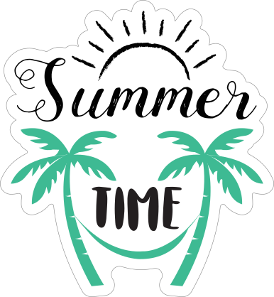 Palm Trees Summer Time Sticker