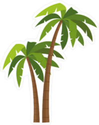 Palm Trees Vector Art Sticker