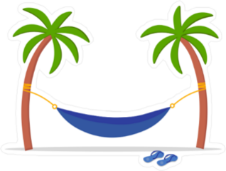 Palm Trees with Hammock Sticker