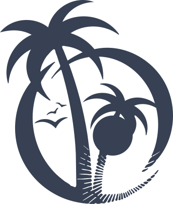 Palm Trees With Sun Shining Through Sticker