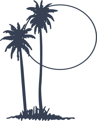 Palm Trees With Sun Sticker