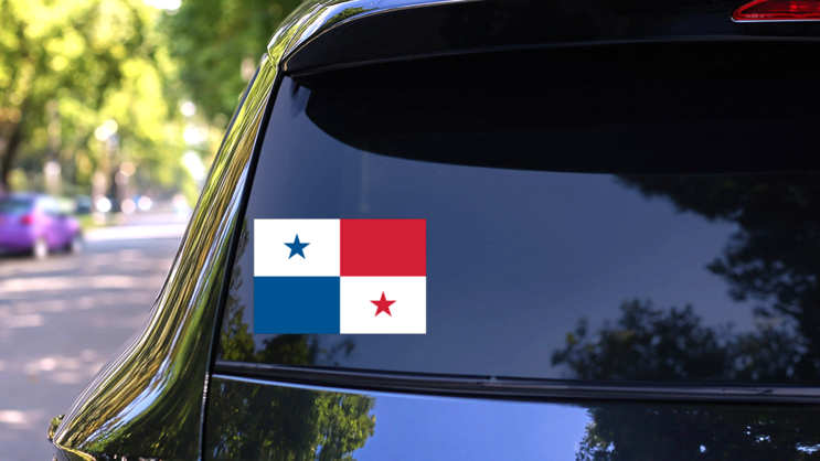Panama Flag Sticker on a Rear Car Window (New) example