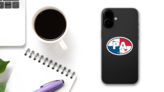 Panama Pa Flag Oval Sticker on a Phone (New) example