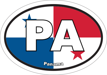 Panama Pa Flag Oval Sticker