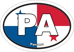 Panama Pa Flag Oval Sticker