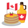 Pancakes Syrup With Canadian Flag Cartoon Sticker