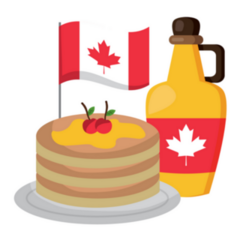 Pancakes Syrup With Canadian Flag Cartoon Sticker