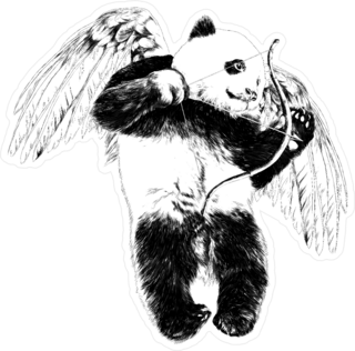 Panda Angel With Wings Sticker