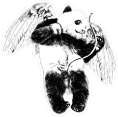 Panda Angel With Wings Sticker