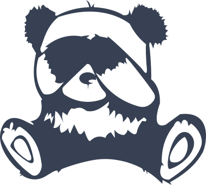 Panda Bear Hiding Face Sticker