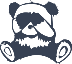 Panda Bear Hiding Face Sticker