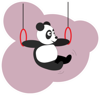Panda Does Gymnastics On The Rings Sticker