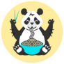 Panda Eating Noodles With Chopsticks Sticker
