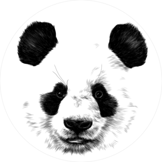 Panda Head Circle Sticker