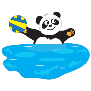 Panda Plays Water Polo Sticker