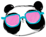 Panda With Pink Glasses Sticker
