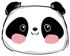 Panda With Rosie Cheeks Sticker