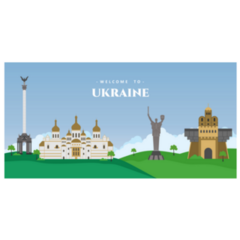 Panorama Of City Landscape In Ukraine Sticker