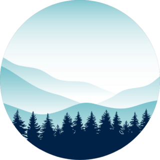 Panorama Of Mountain Ridges With Forest Sticker